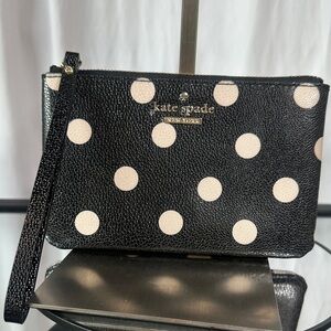 Kate Spade Black and White Polka Dot Wristlet